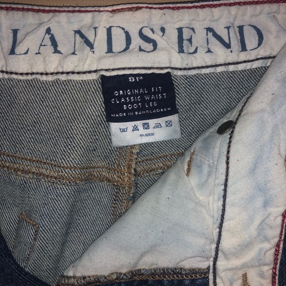 Lands End Womens Jeans Petite Size 8P Original Fit Classic Waist Boot Leg - Picture 3 of 5